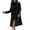 Black, variant on Lindreshi Shackets for Women 2023 with Pockets Fashion Woman Long Sleeve Open Front Loose Outerwear Solid Blouse Coat Tops Pockets Blouse