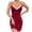 Red, variant on Womens Lace Nightgowns Spaghetti Strap Camisole Sleeveless Soft Sleepwear Sleep Dress Lettuce Hem Nightwear