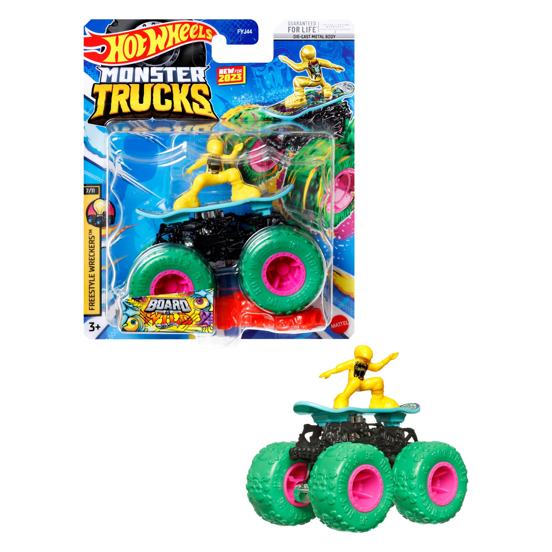 (2 pack) Hot Wheels Monster Trucks, 1:64 Scale Toy Truck & 1 Crushable Car (Styles & Colors May Vary, Items May Not Be Pictured)