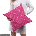 thumbnail image 5 of Ambesonne Retro Fabric by the Yard Upholstery, Rings with Dots Pattern Art, 10 Yards, Magenta and Pale Salmon, 5 of 5