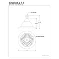 thumbnail image 3 of Kingston Brass K306C8 Vintage 6" Bell-Shaped Brass Shower Head, Brushed Nickel, 3 of 3