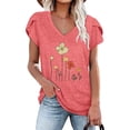 thumbnail image 1 of Corset pour Femmes Mode Été Col en V Manches Courtes Imprimé T-shirt Décontracté Blouse Habillée en Liquidation, 1 of 5