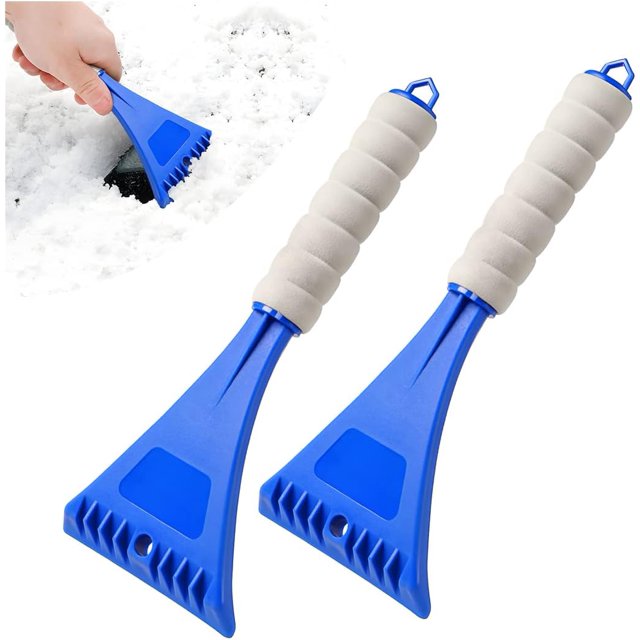 CHAO palas para deshielo de coche, color azul, pala para deshielo de parabrisas y ventanas, pala de hielo multiusos con mango de espuma