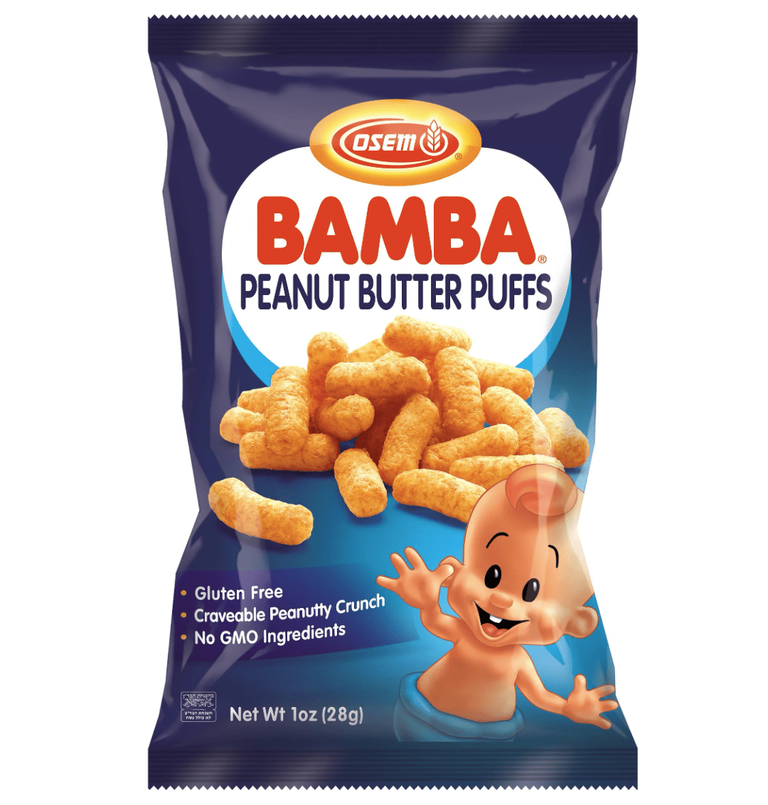 (12 pack) Osem Bamba Peanut Butter Puffs, 1oz