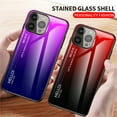 thumbnail image 2 of for iPhone 13 Mini Case [Military Grade Shockproof] Stylish Tempered Glass Back Luxury Slim Protective Two Layers Hard PC+Soft Silicone Rugged Women Men Anti-Scratch Cover,Purple, 2 of 10