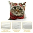 thumbnail image 4 of PHYHOO Christmas Pillow Cover Merry Christmas Cat Decoration Holiday Farmhouse Pillow Case Decor for Home Sofa Couch, 4 of 5