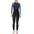 thumbnail image 2 of Divesail Setuits Buceo Traje de buceo Hombre y traje de mujer de manga larga pantalones largos Cuerpo completo Traje de baño Transpirable Deportes Pieles de buceo Mujeres Negro / azul 【M】 kenally OD003283-12, 2 of 7