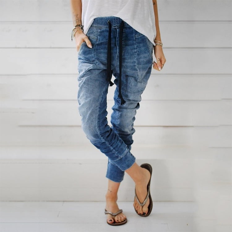 Denim Trousers Harem Pants 狐狸 