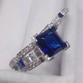 thumbnail image 4 of Bluebell Jewels 14K White Gold Finish Princess Cut Blue Cubic Zirconia Bridal Ring Set, 4 of 6