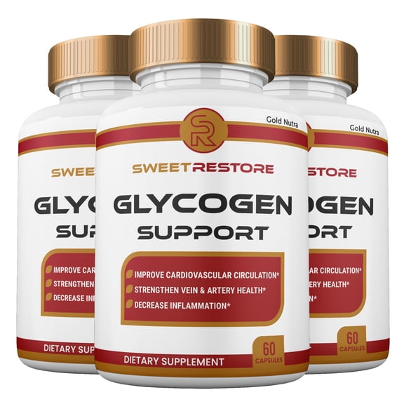 (3 Pack) Sweet Restore Glycogen Support Capsules, Advanced Glyco Pills Formula Max Strength Blood Health Supplement, 60 Capsules