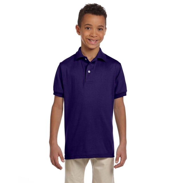 Jerzees Big Boy's Stain Resistant Tagless Label Polo Shirt, Style 437Y