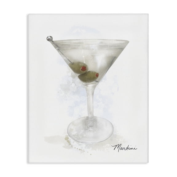 Stupell Industries Soft Muted Martini Food & Beverage Painting Wrapped Canvas Canvas Art Print Wall Art, 16 x 20