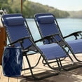 thumbnail image 2 of Homall Chaise Zéro Gravité Pliable pour Patio avec Porte-Gobelet, Fauteuil Inclinable d'Extérieur Réglable en Tissu Textilène, Chaise Longue Portable, Lot de 2, Bleu, 2 of 8