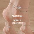 thumbnail image 3 of Pulsera Tobillera Mujer Acero Eslabones Pie Tobillo Set De 2 Xtellar plateado, 3 of 4