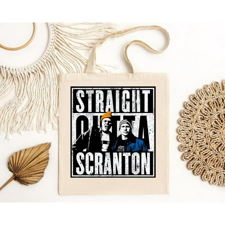 vintage Straight Outta Scranton Lazy The Office Dunder Mifflin Micheal Scott Tote Bag-TH23771