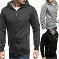 thumbnail image 7 of Men's Winter Jacket with Zip Hood and Long Sleeve Cozy Warm Outdoor Coat, 7 of 7