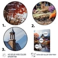 thumbnail image 3 of Designart "Cottage Landscape Retreat in Fall IV" Landscapes Framed Wall Art - Coastal Orange Landscape Cottage Entryway Framed Wall Art, 3 of 6