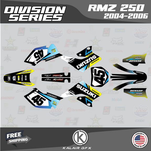 Kalair GFX Graphics Kit for Suzuki RMZ250 (2004-2006) Division Series