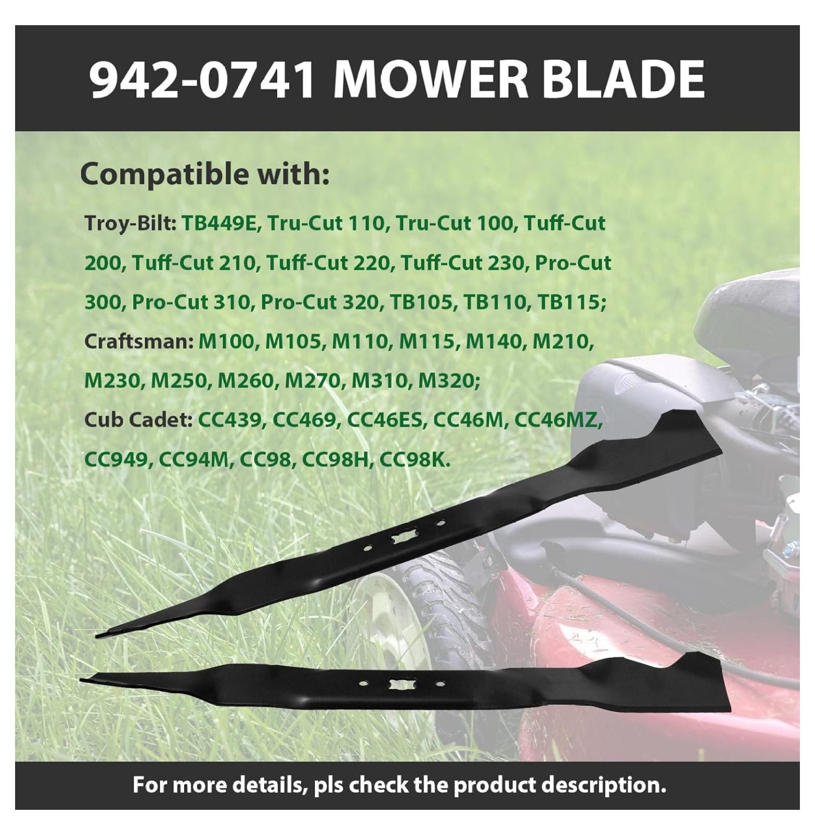 Mulching Blades Troy Bilt Bronco 42 Mulch Kit MTD OEM-190-116