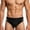 Black, variant on Guluxicc Men's Low Rise Swimming Trunks Briefs with Removable Pad Solid Swimwear Elastic Beach Shorts Boxers Underwear