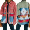 thumbnail image 2 of Chaqueta vaquera Retro de manga larga con bolsillo y solapa para mujer, chaqueta Retro holgada de lana con costuras vaqueras Vintage, novedad de 2023, 2 of 5