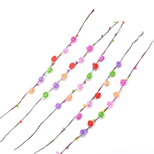Guirnalda de flores LED para el cabello, diadema luminosa para bodas y fiestas