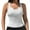 #0485-White, variant on Ailaofu Ribbed Tank Tops for Women Seamless Soft Sleeveless U Neck Camisole Stretch Undershirts