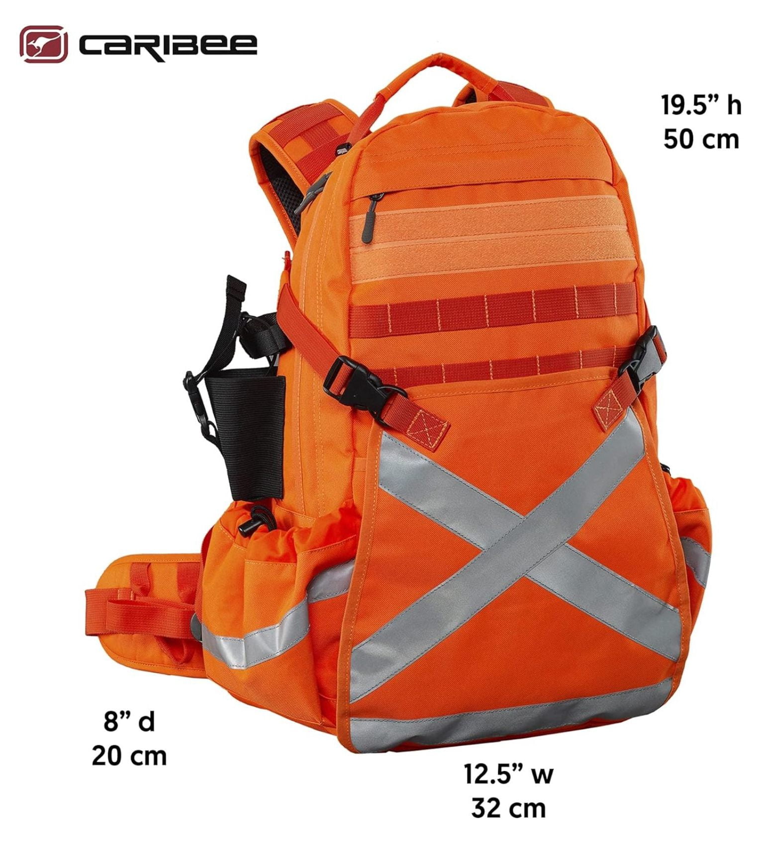 Mineral King Reflective Hi Vis Safety Backpack for Industrial Work Site, Outdoor Sports and Road Bike Use One Size Hi Vis Orange