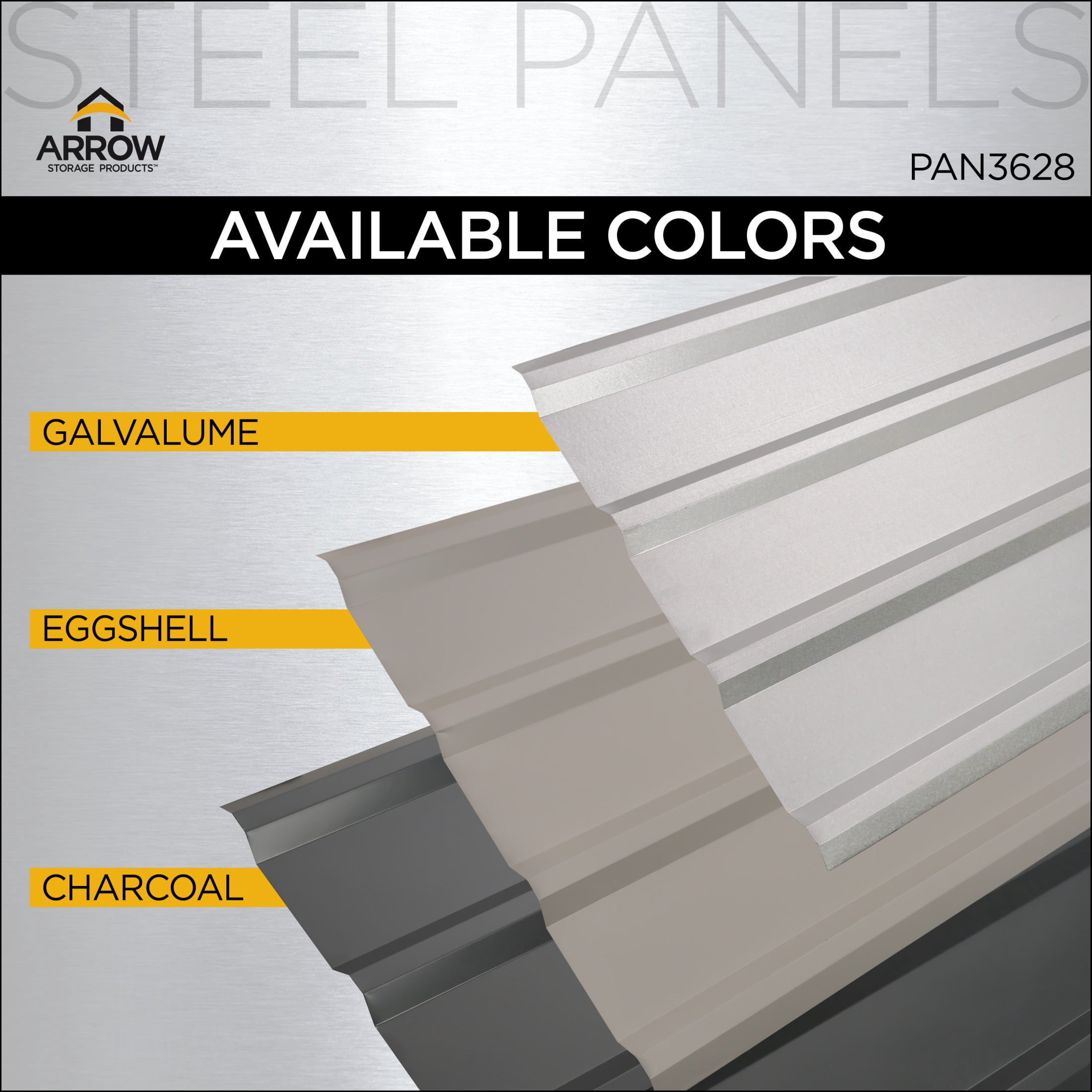Arrow 2 x 3 ft Charcoal Steel Panels For Diy Roof Or Wall Projects