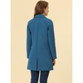 thumbnail image 4 of Abrigos de invierno raglán cruzados con solapa con muesca para mujer gris azul oscuro S, 4 of 5