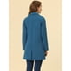 thumbnail image 4 of Abrigos de invierno raglán cruzados con solapa con muesca para mujer gris azul oscuro S, 4 of 5
