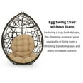 thumbnail image 2 of PE Rattan & Iron Outdoor Hanging Egg Chair - Brown, 2 of 7