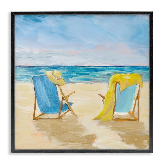 Stupell Industries Coastal Afternoon Beach Date Black Framed Giclee Art, 12 x 12, by Julie DeRice
