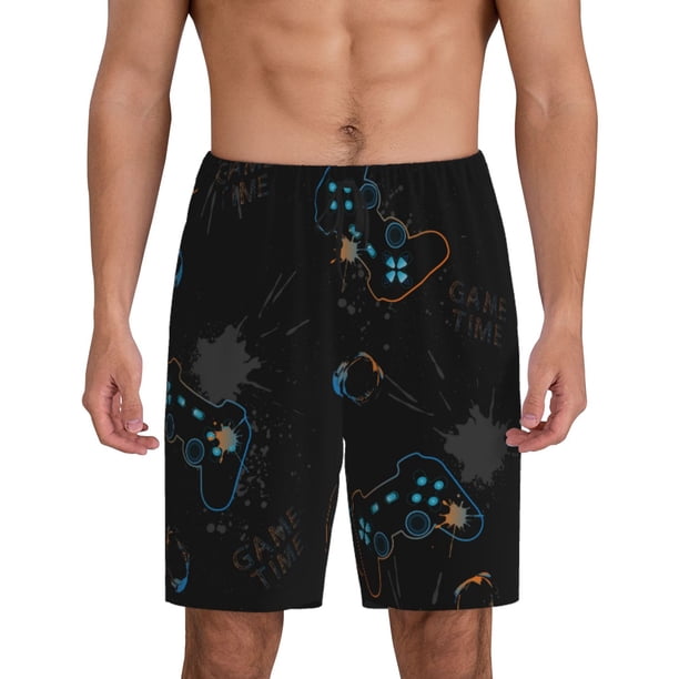 Fotbe Game Time Pantalones Cortos de Pijama para Hombre, Ropa de Dormir, Pantalones de Pijama Cortos para Hombre-Large