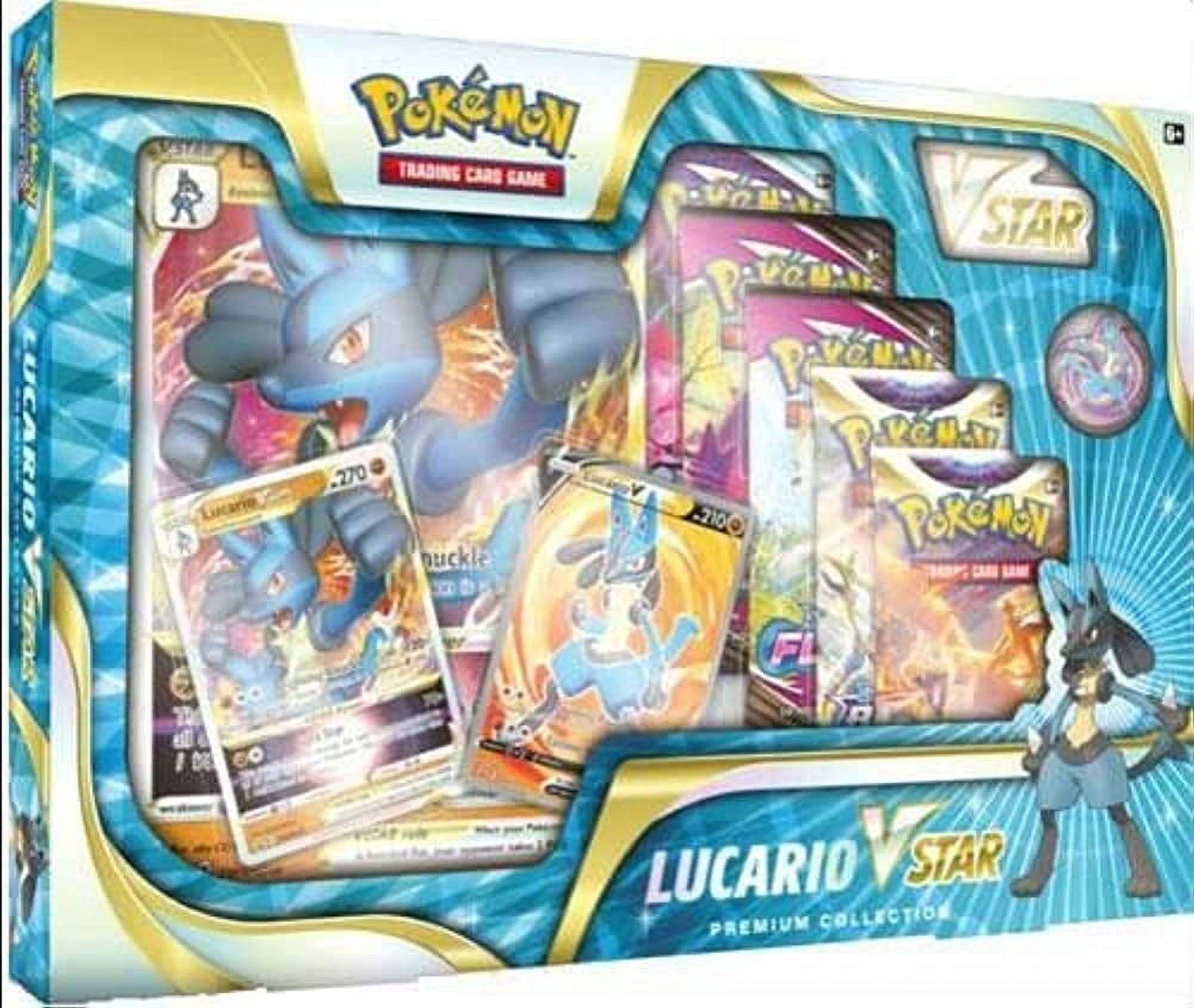 pokemon lucario vstar premium collection box 6 booster packs Amazon.com: Pokemon Lucario Vstar Premium Collection Box
