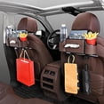 thumbnail image 5 of HYEASTR 3-in-1 Car Organizers and Storage Box, Multifunctional Car Seat Back Storage Box with Tissue Holder, 2 Cup Holders & Hanging Hooks, Back Seat Car Organizer for Travel - Brown, 5 of 13