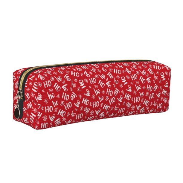 Easygdp Hohoho para Estuche de Lápices de Cuero, Estuche de Papelería de Cuero, Estuche de Gran Capacidad con Cremallera