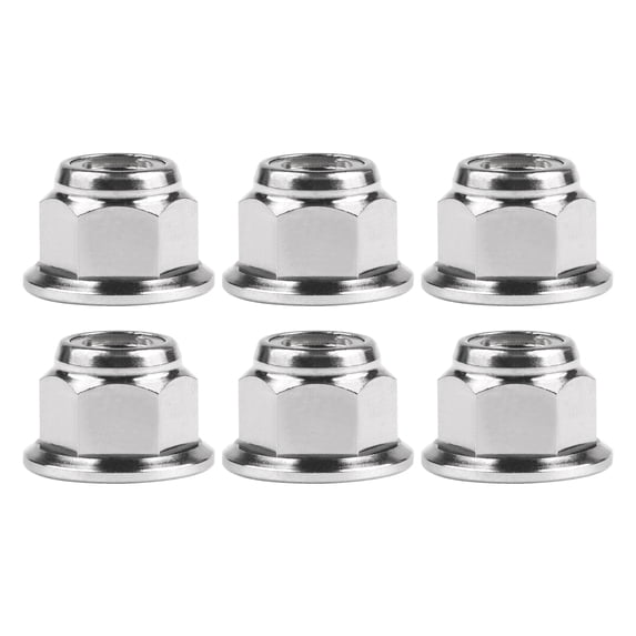 Wanyifa Titanium Flange Head Metal Lock Nut M6 M8 M10 M12 for Motorcycle Cars,M12 Pitch 1.25mm,Silver,6 Pcs