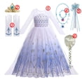 thumbnail image 4 of Vestido de princesa Elsa para niñas, traje de baile de malla con lentejuelas blancas, ropa de carnaval, Cosplay para niños, disfraz de reina de la nieve, 4 of 5