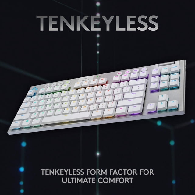 Teclado MECANICO INALAMBRICO Logitech G915 TKL BLANCO LOW PROFILE RGB