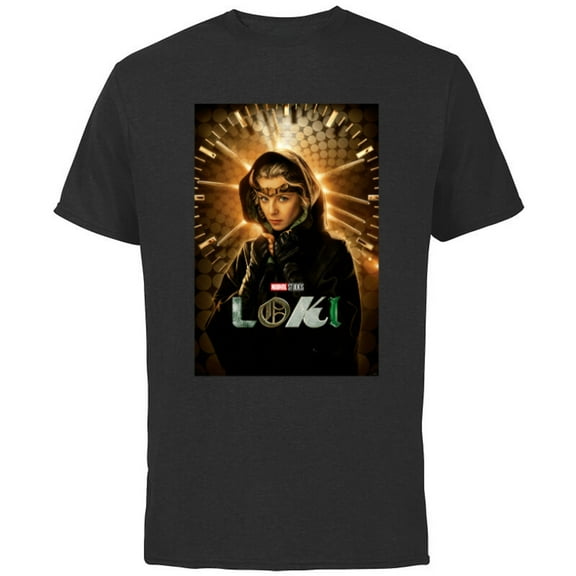 Marvel Loki Sylvie Disney Character Poster - Short Sleeve Cotton T-Shirt for Adults - Customized-Black
