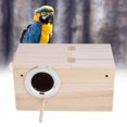 thumbnail image 4 of Caja nido para cría de aves, casa de madera para reproducción de loros, apertura derecha, tapa superior abatible, incluye base y tornillos, 4 of 8