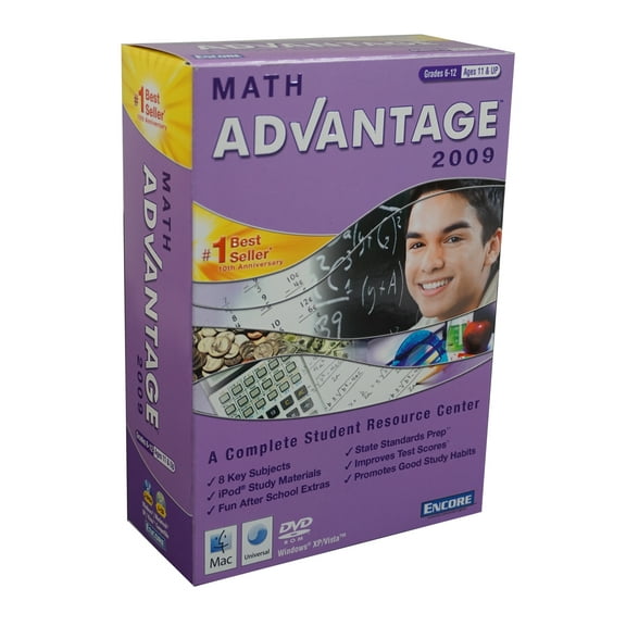 Math Advantage 2009 - A Complete Student Resource Center - Grades 6-12, Age 11 & up - Master Critical Math Skills Through Fun and Interactive Lessons
