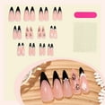 thumbnail image 6 of French Tip Black Edges Press Nails Reusable ABS Christmas Manicure Set For Parties Weddings And Daily Fashion, 6 of 8