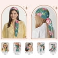 thumbnail image 6 of Head Scarf for Women,27.5 Inches Pioneer Colorful Flowers Square Like Head Scarf for Women,Silk Bandana Hair Wrap Neck Scarf for Women's, 6 of 6