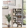 thumbnail image 5 of DVD Tower Storage Rack, 8-Tier Media Storage Shelves with Adjustable Shelves CD Cabinet for Living Room Bedroom Office, 5 of 14
