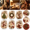 thumbnail image 6 of Decorr 3.9x3 Inch Christmas Embossed Art Stemless Wine Glasses, Santa Pattern Glass Cups, Decorative Clear Glass Tumbler for Holiday Tabletop Party Bar Home Decor Gifts, 6 of 6