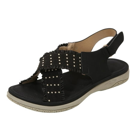 

Fashion Women s Sandals Cross Strap Roman Style Breathable Wedge Heel Sequins Women s Sandals