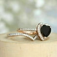 thumbnail image 2 of Silver & Stone Jewels Heart Cubic Zirconia Bridal set Engagement Ring 14K Rose Gold Finish, 2 of 4