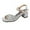 A-Silver36, variant on Women's Gladiator Sandals Rhinestone Embellishments Low Block Ankle Strap Sandal Stylish Beach Shoes